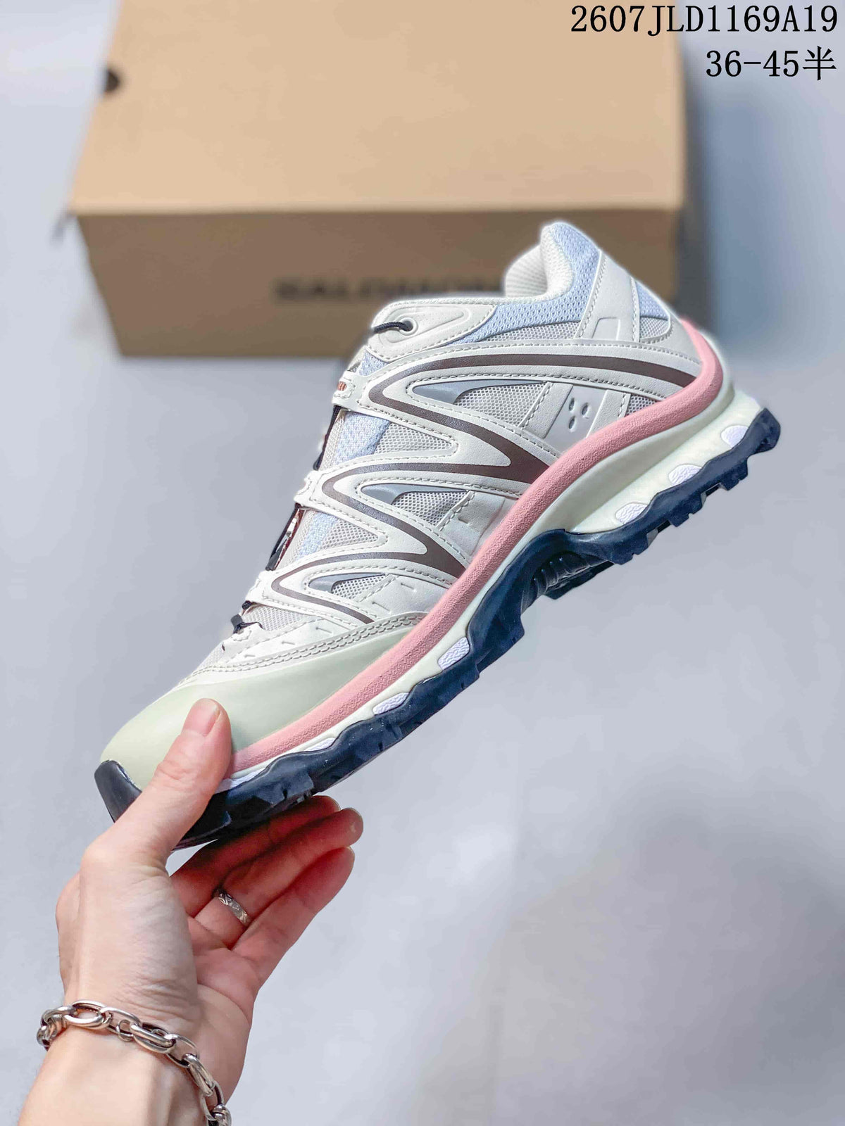 Salomon XT-Quest Trail Sneakers in White Pink Green 2607JLD1169A19 - product image from the listing.