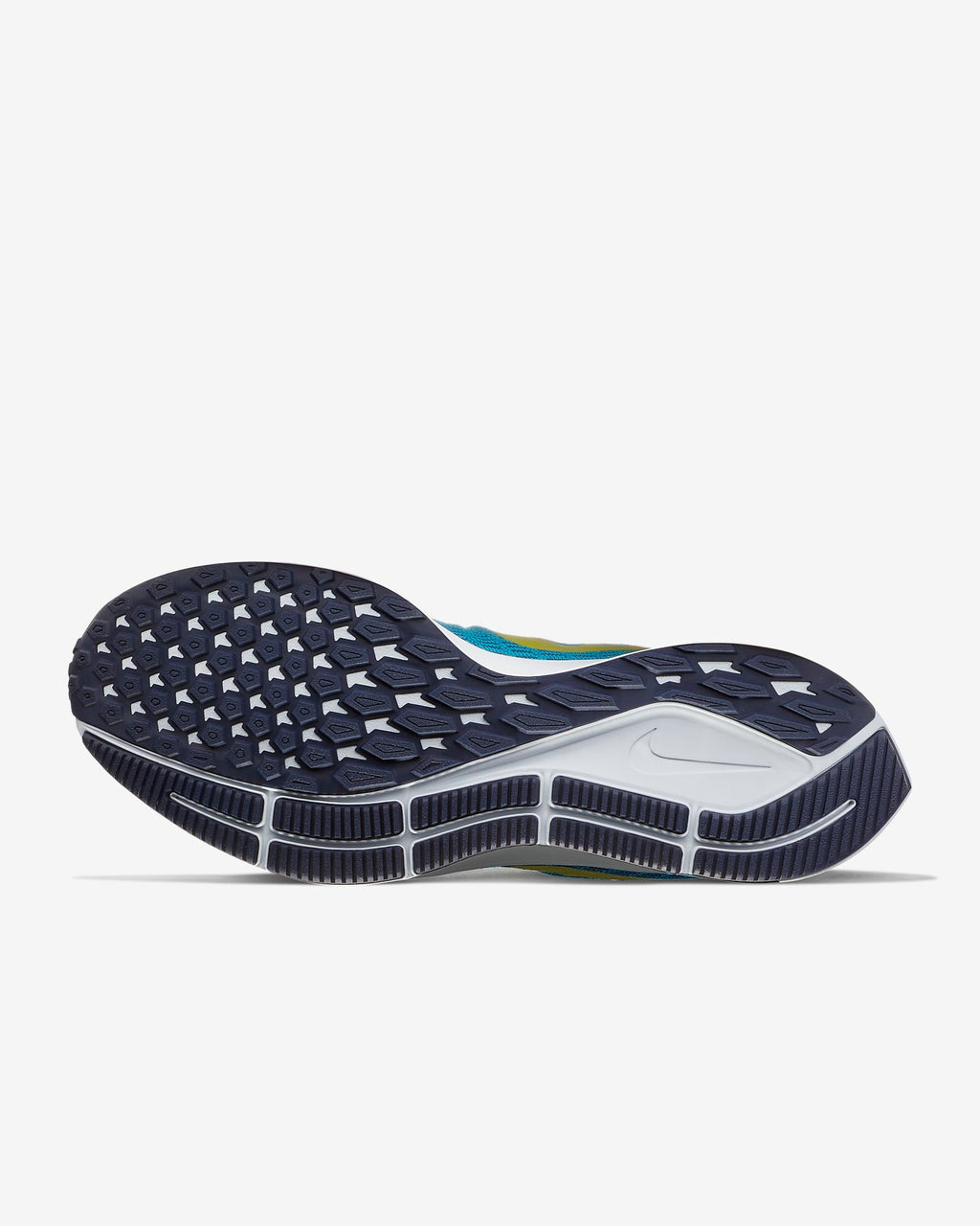 Nike Air Zoom Pegasus 35 Running Shoes in Blue Yellow - product image from the listing.