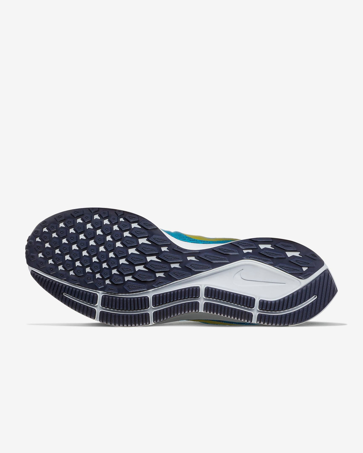 Nike Air Zoom Pegasus 35 Running Shoes in Blue Yellow - product image from the listing.