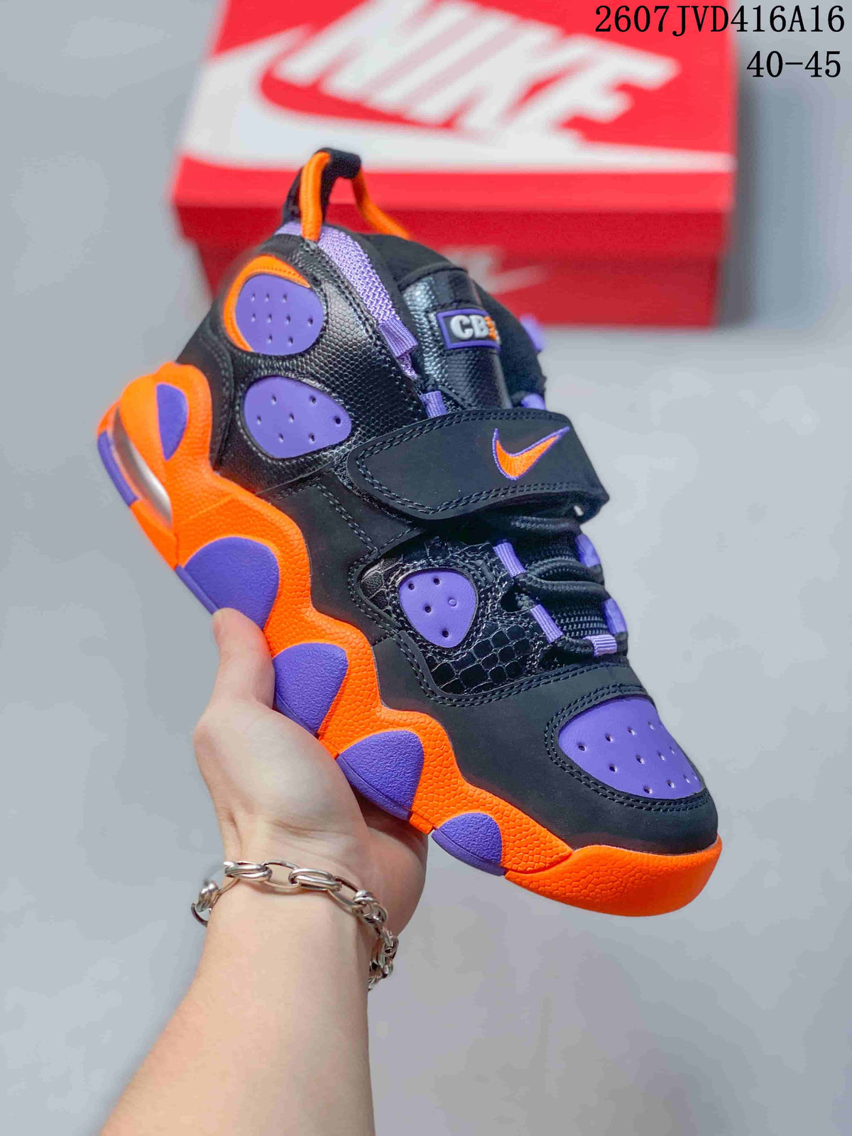 Nike Air Basketball Sneakers in Black Purple Orange 2607JVD416A16 - product image from the listing.