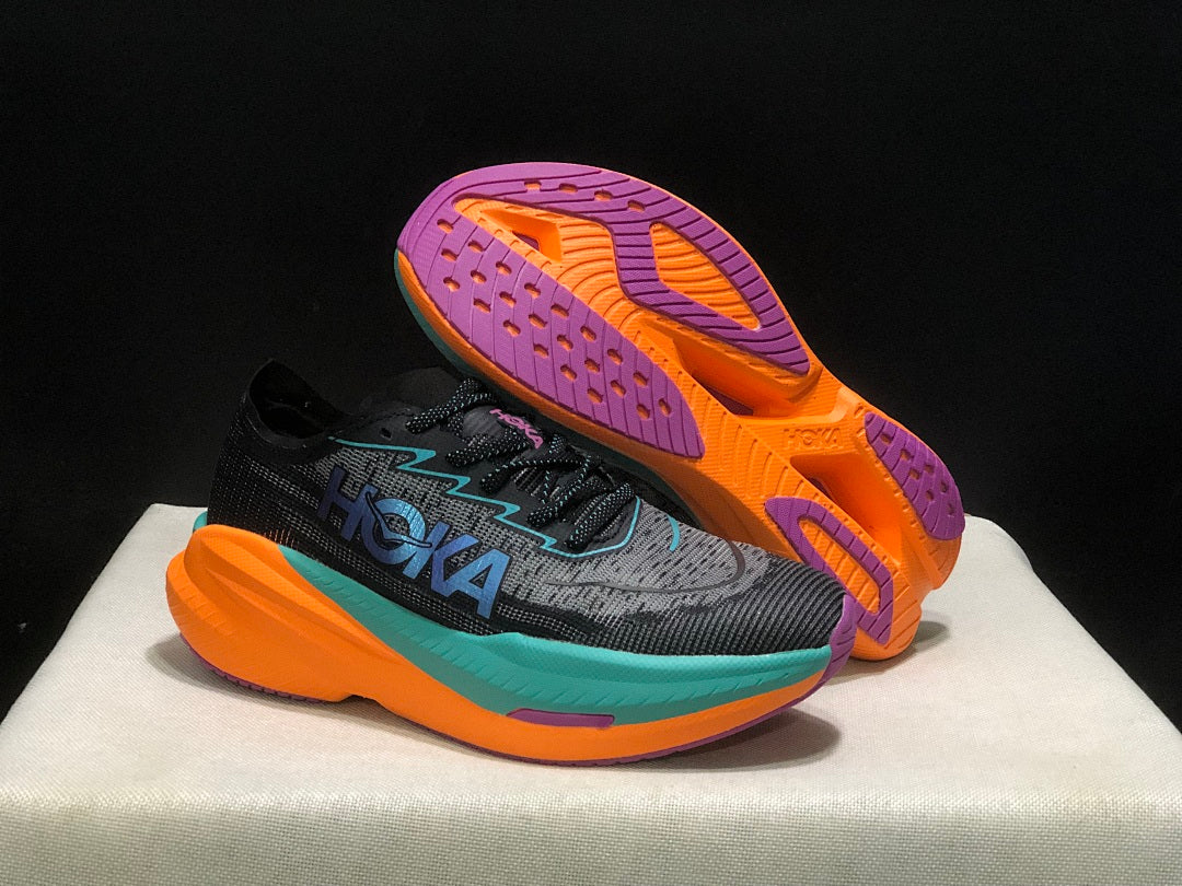 HOKA Mach X 2 Running Shoes, in Black and Turquoise - product image from the listing.
