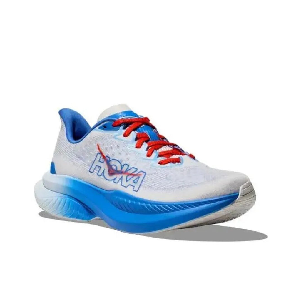 White and Blue HOKA Mach 6 Road Running Shoes - product image from the listing.