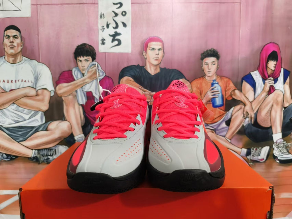 Nike Basketball Shoes in Red and Gray - product image from the listing.