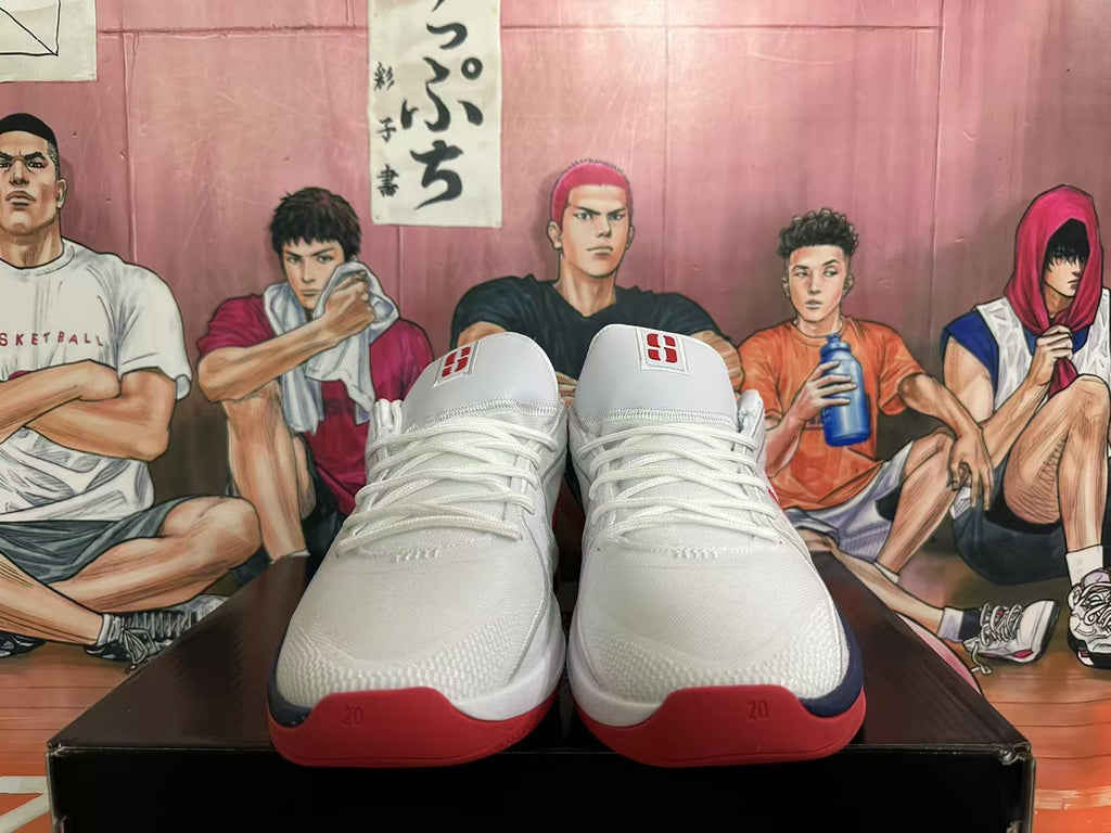Nike Basketball Shoe in White Red - product image from the listing.