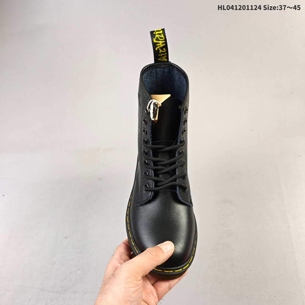1460 Smooth Black Platform Lace-Up Boots by Dr. Martens - product image from the listing.