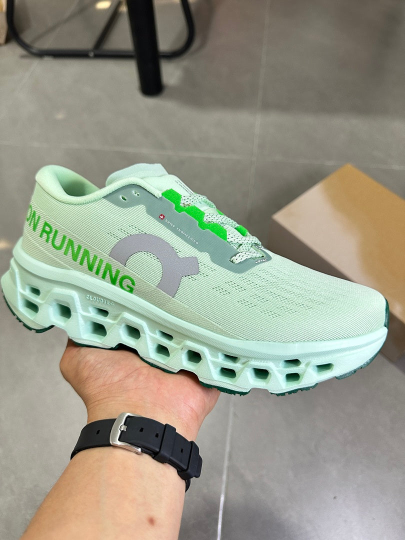 On Cloudmonster 2 Running Shoes in Mint Green - product image from the listing.