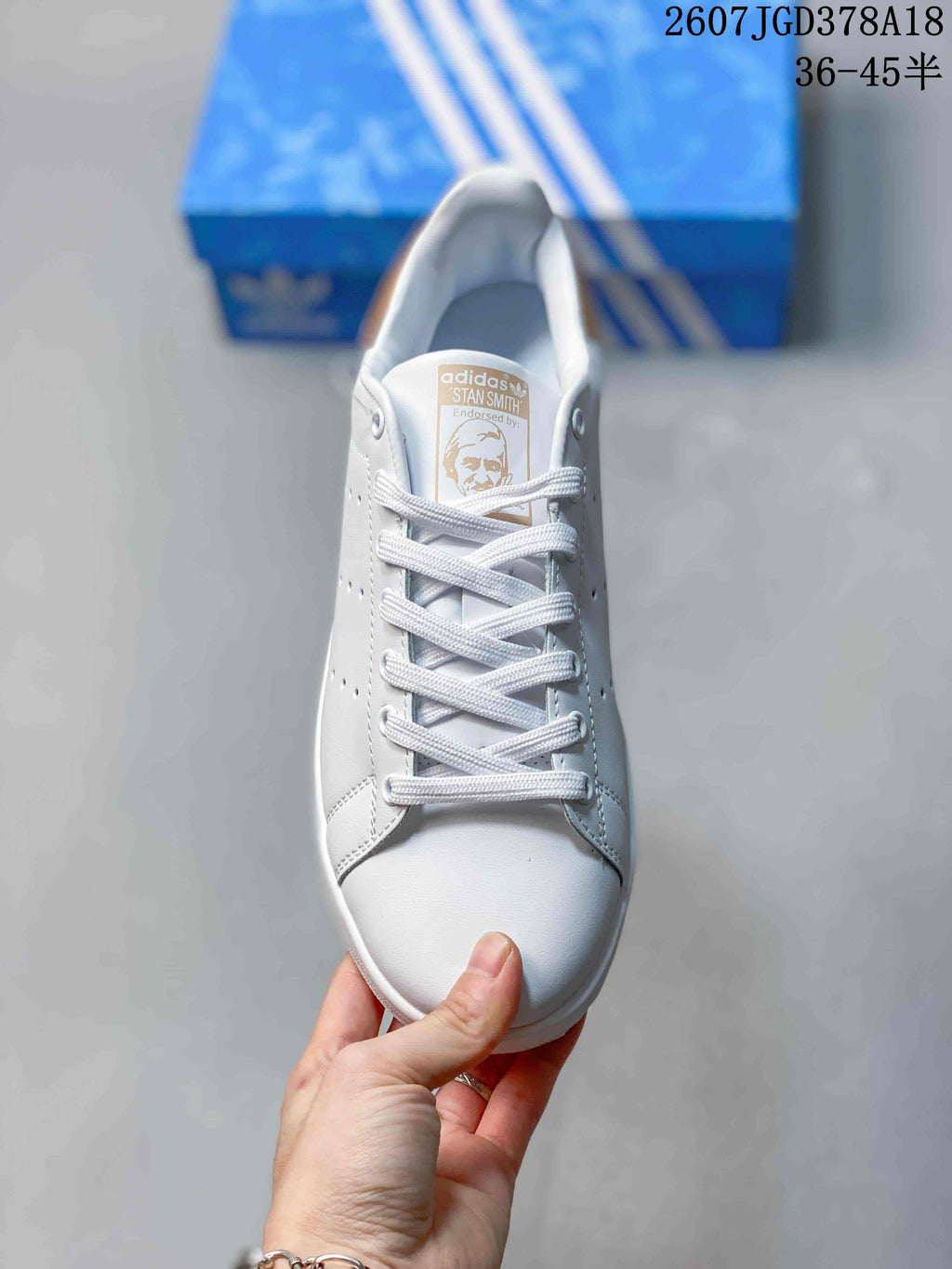 Adidas Stan Smith Sneakers in White Gold 711280WYQ - product image from the listing.