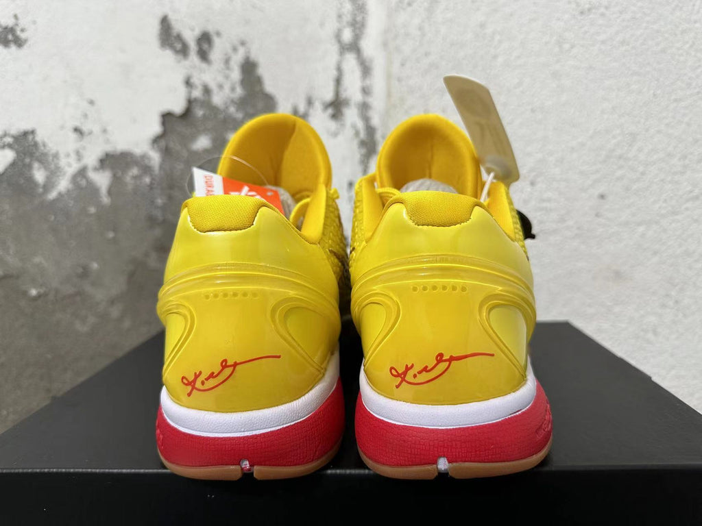 Nike Kobe 6 Protro SpongeBob Basketball Shoes in Yellow - product image from the listing.