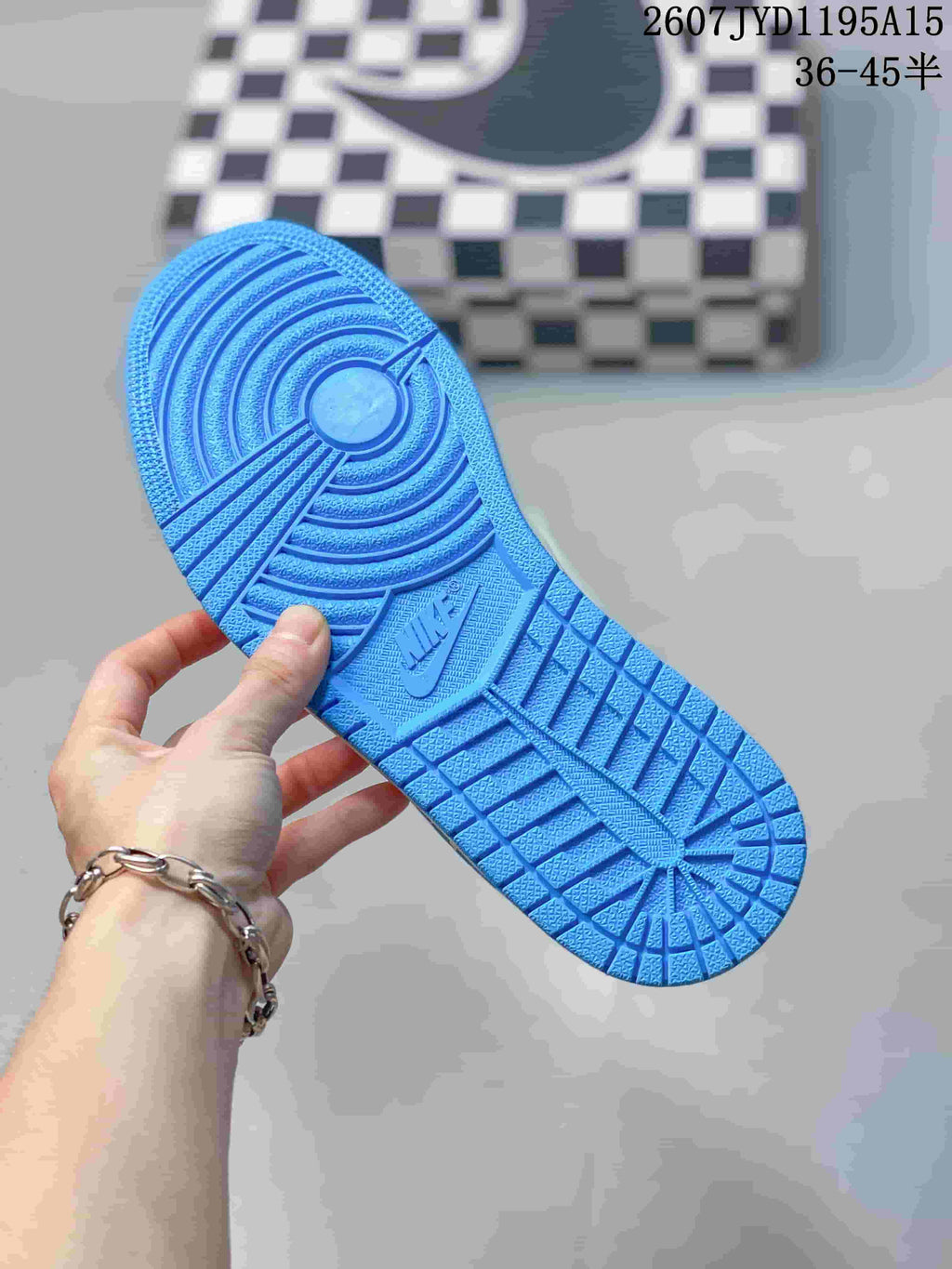 Air Jordan 1 Low White Black Blue Sneakers 2607JYD1195A15 - product image from the listing.