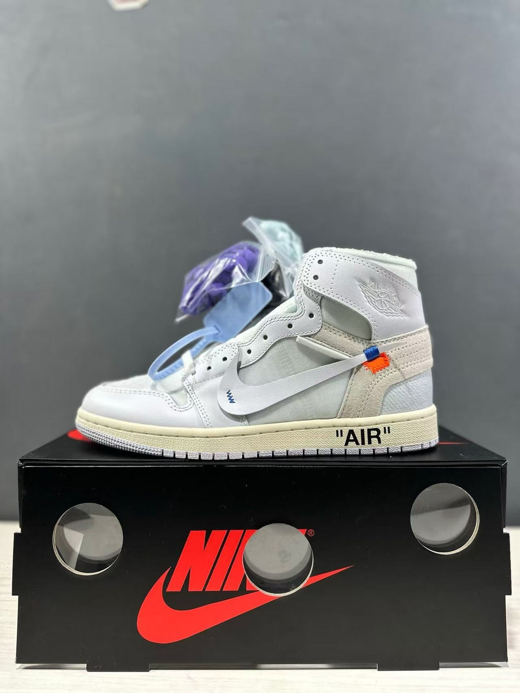 Air Jordan 1 High White Blue AA3834-100 Sneakers - product image from the listing.