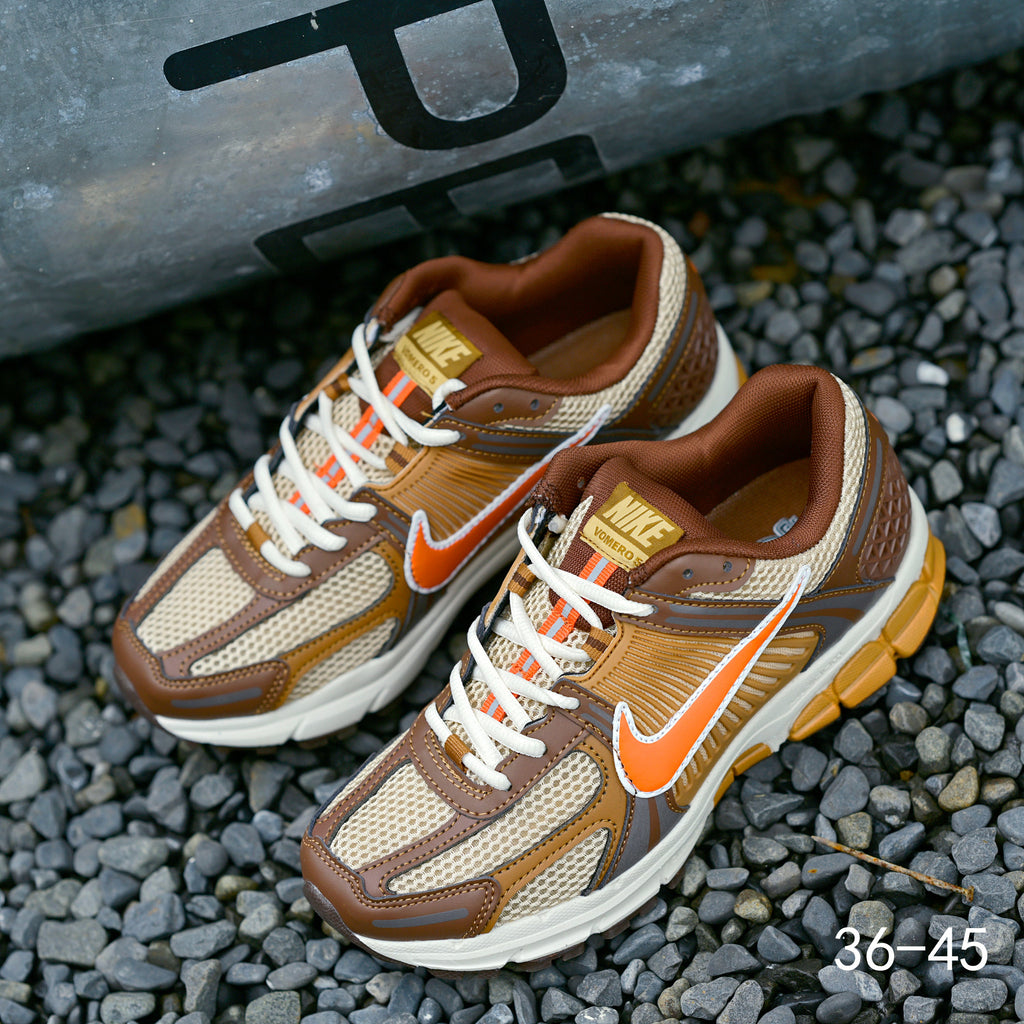 Brown and Orange Nike Air Zoom Vomero 5 Sneakers - product image from the listing.