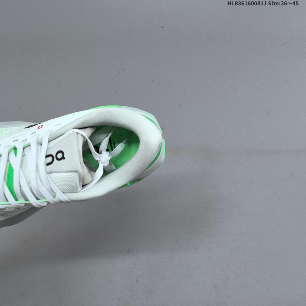 On Cloudrunner 3 Max Running Shoes in White Green - product image from the listing.