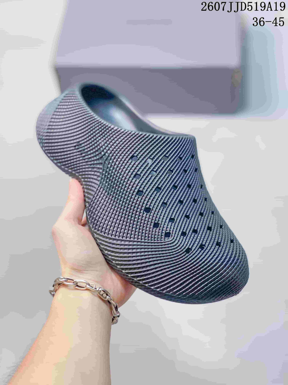 Gray Perforated Slip-On Clogs 2607JJD519A19 for Men - product image from the listing.