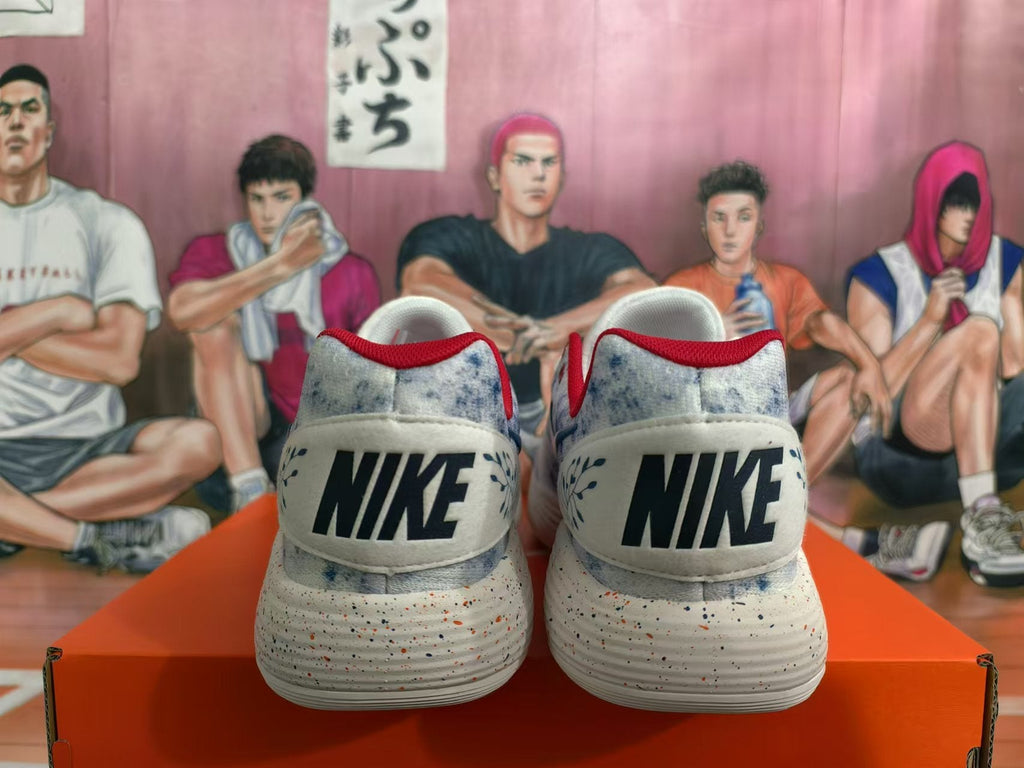 Nike Basketball Shoes in White, in Blue and Red - product image from the listing.