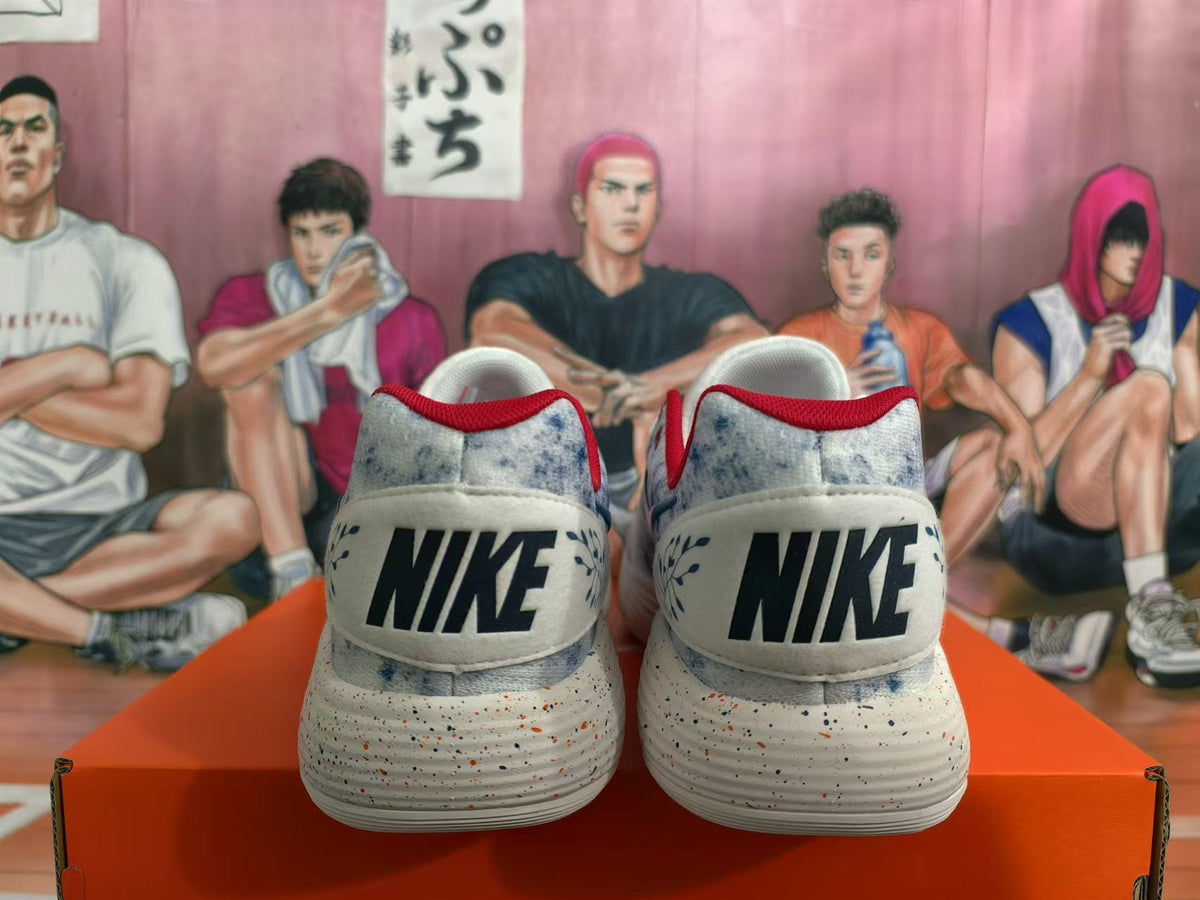 Nike Basketball Shoes in White, in Blue and Red - product image from the listing.