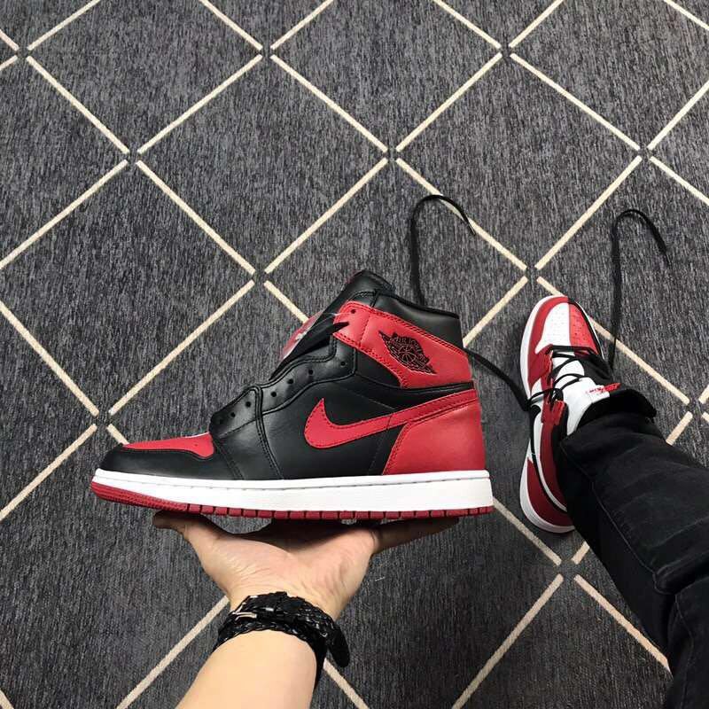 Air Jordan 1 High Sneakers in Black Red White - product image from the listing.