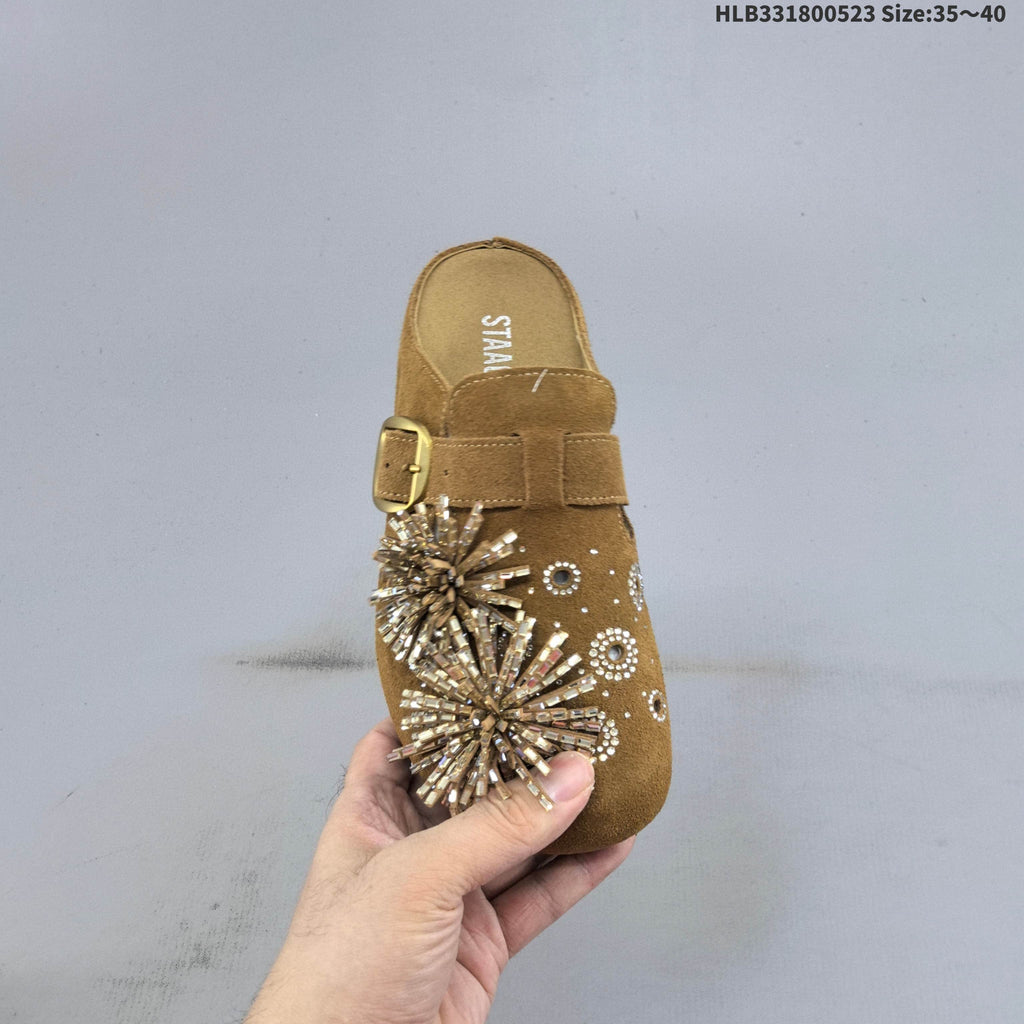 GG-CC Brown Mule Clogs with Firework Embellishment - product image from the listing.
