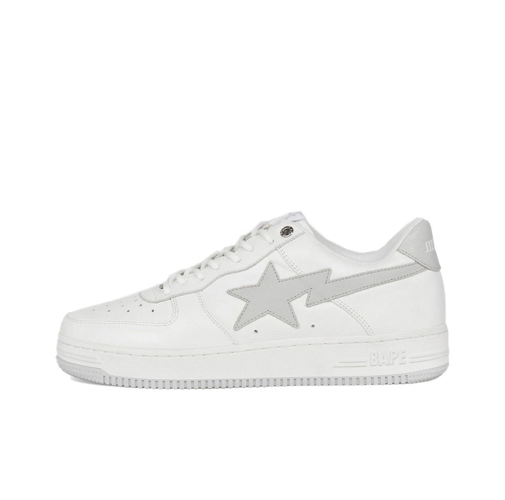 White and Grey BAPE STA Low Sneakers - product image from the listing.