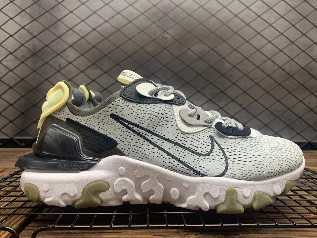 Light Grey and Black Nike React Vision Sneakers - product image from the listing.