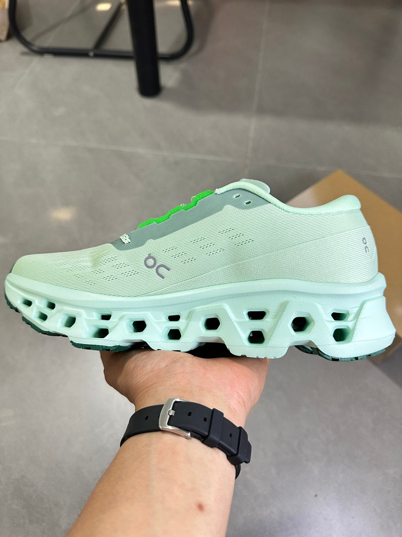 On Cloudmonster 2 Running Shoes in Mint Green - product image from the listing.