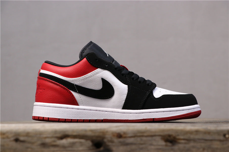 Air Jordan 1 Low Black Toe Sneakers 553558-116 - product image from the listing.