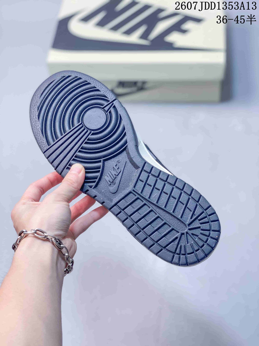Nike SB Dunk Low Navy Plaid Trainers DD1353A13 - product image from the listing.