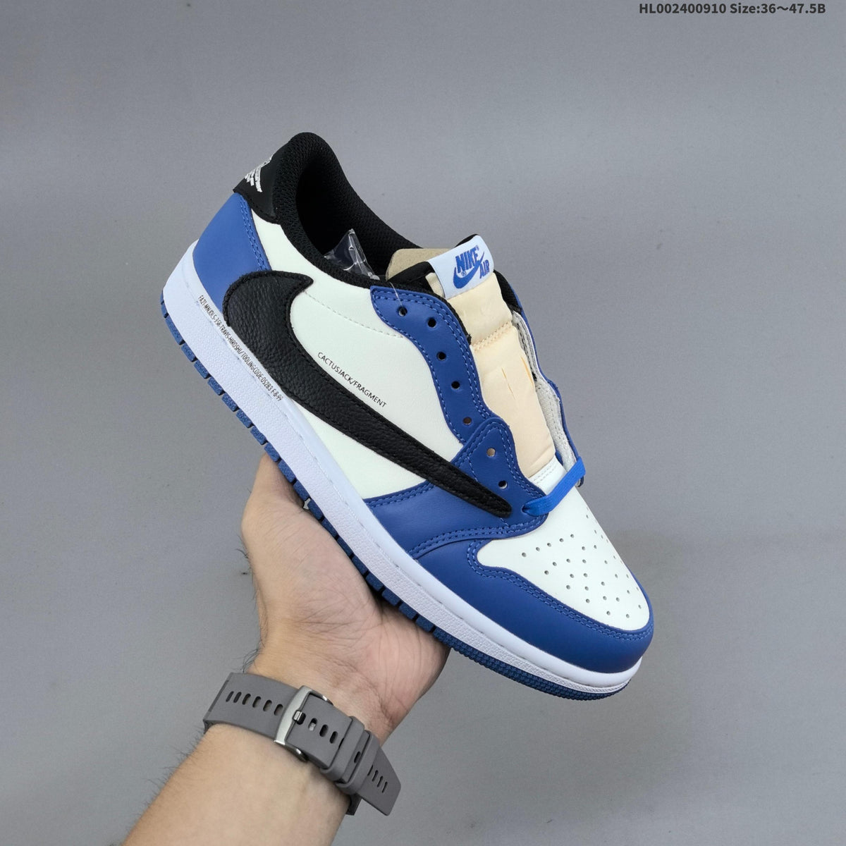 Nike Air Jordan 1 Low OG SP Travis Scott Fragment in Blue - product image from the listing.