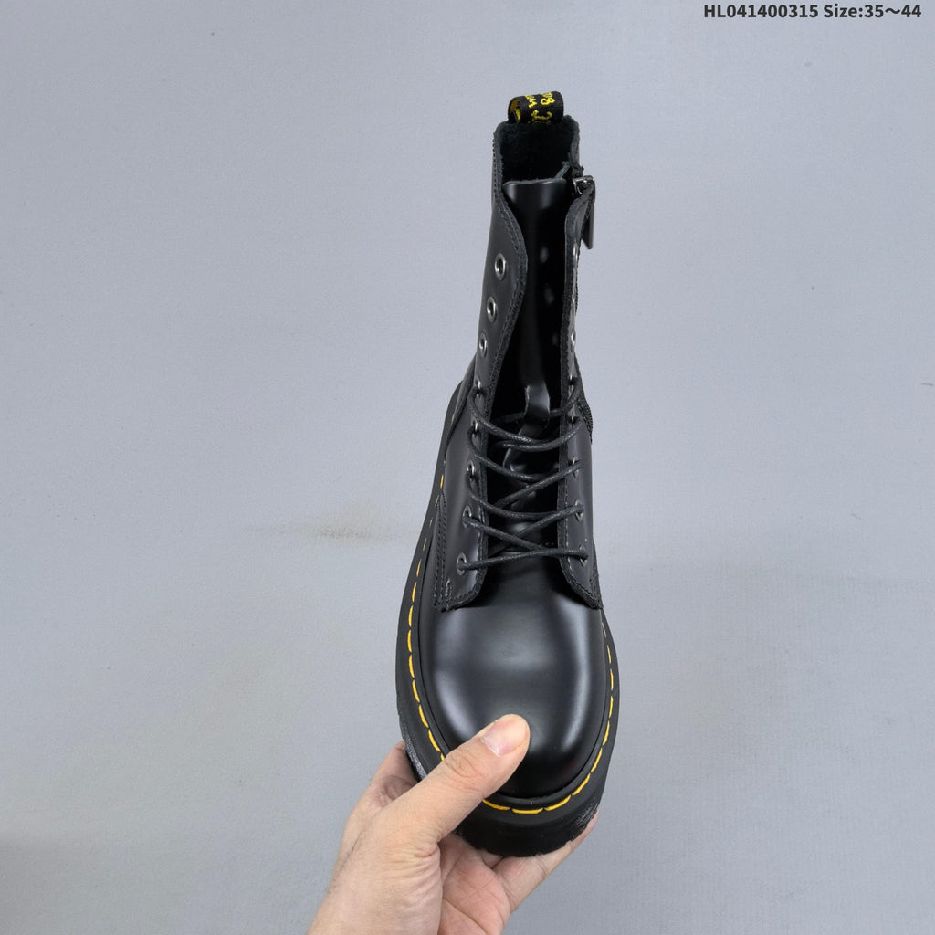 Black Platform Lace-Up Ankle Boots by Dr. Martens - product image from the listing.