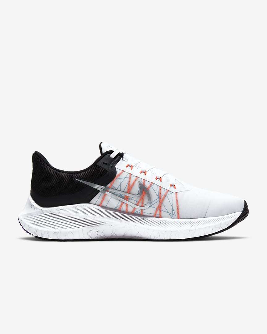 Nike Zoom Winflo 8 Running Shoes in White Black CW3419-101 - product image from the listing.