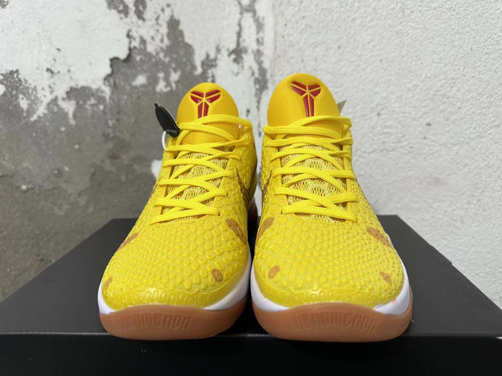 Nike Kobe 6 Protro SpongeBob Basketball Shoes in Yellow - product image from the listing.