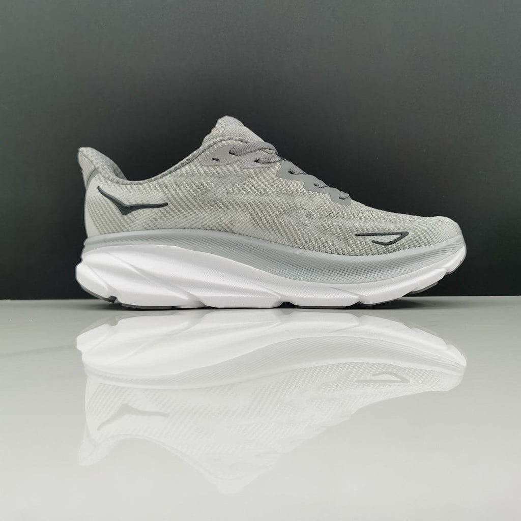 HOKA Clifton 9 Running Shoes in Gray - product image from the listing.