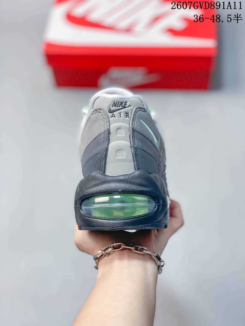 Nike Air Max 95 OG Sneakers in Gray Black Green 2607GVD891A11 - product image from the listing.