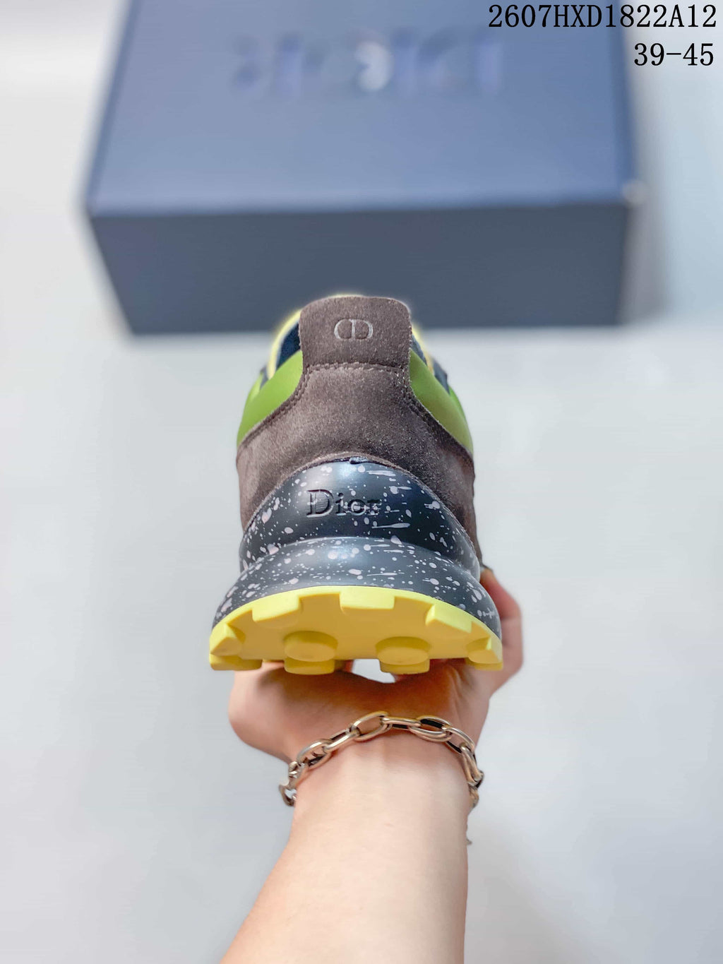Dior Squash Sneakers in Green and Brown 2607HXD1822A12 - product image from the listing.