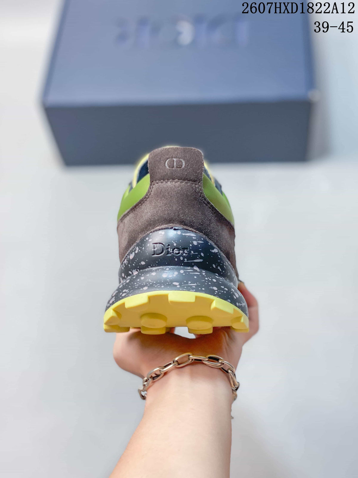 Dior Squash Sneakers in Green and Brown 2607HXD1822A12 - product image from the listing.