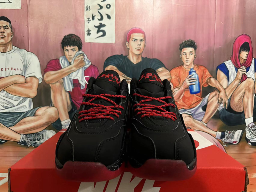 Nike Air Foamposite One Basketball Sneakers in Black Red - product image from the listing.