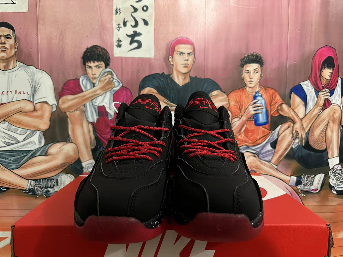 Nike Air Foamposite One Basketball Sneakers in Black Red - product image from the listing.