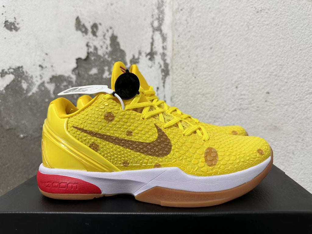Nike Kobe 6 Protro SpongeBob Basketball Shoes in Yellow - product image from the listing.