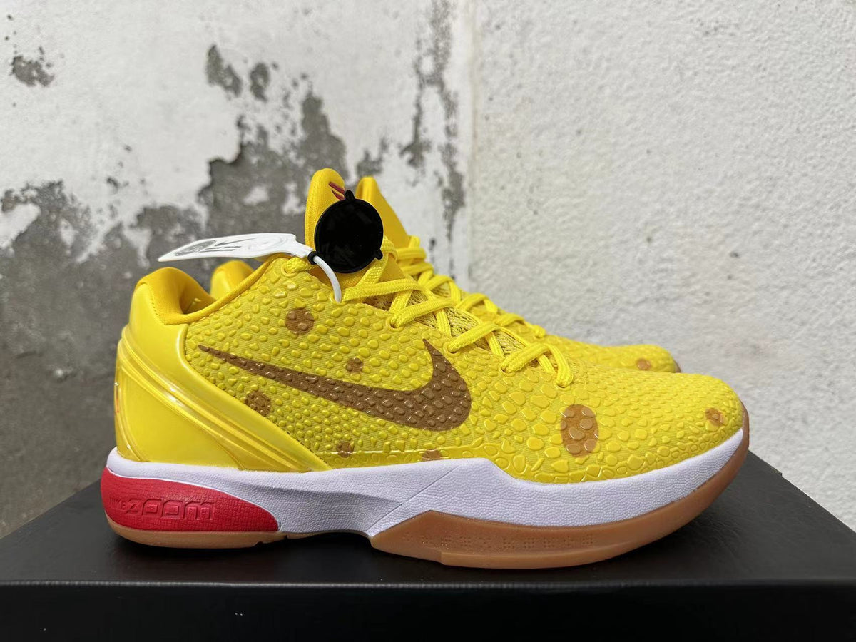 Nike Kobe 6 Protro SpongeBob Basketball Shoes in Yellow - product image from the listing.
