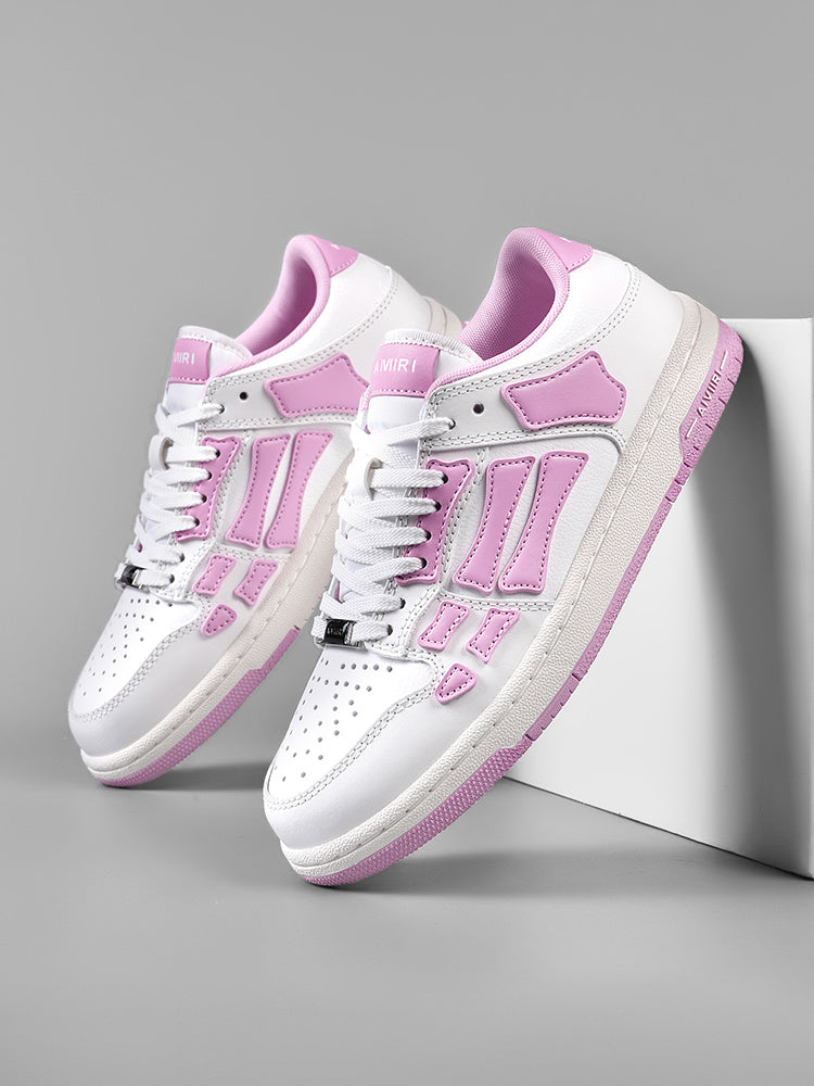 White and Pink AMIRI Low-Top Sneakers - product image from the listing.