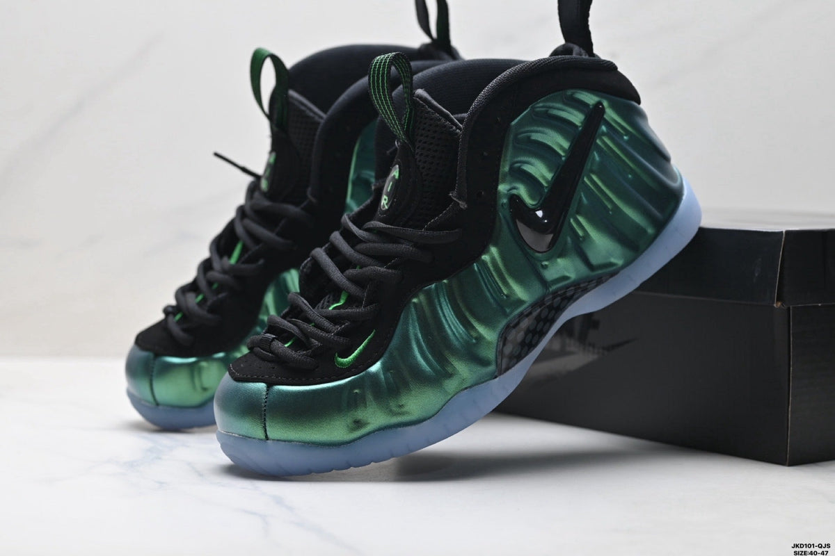 Nike Air Foamposite One Huarache Sneakers in Black Green - product image from the listing.