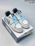 MLB Big Ball Chunky Canvas Hi Sneakers in White Blue 2607GYD118A08 - product image from the listing.