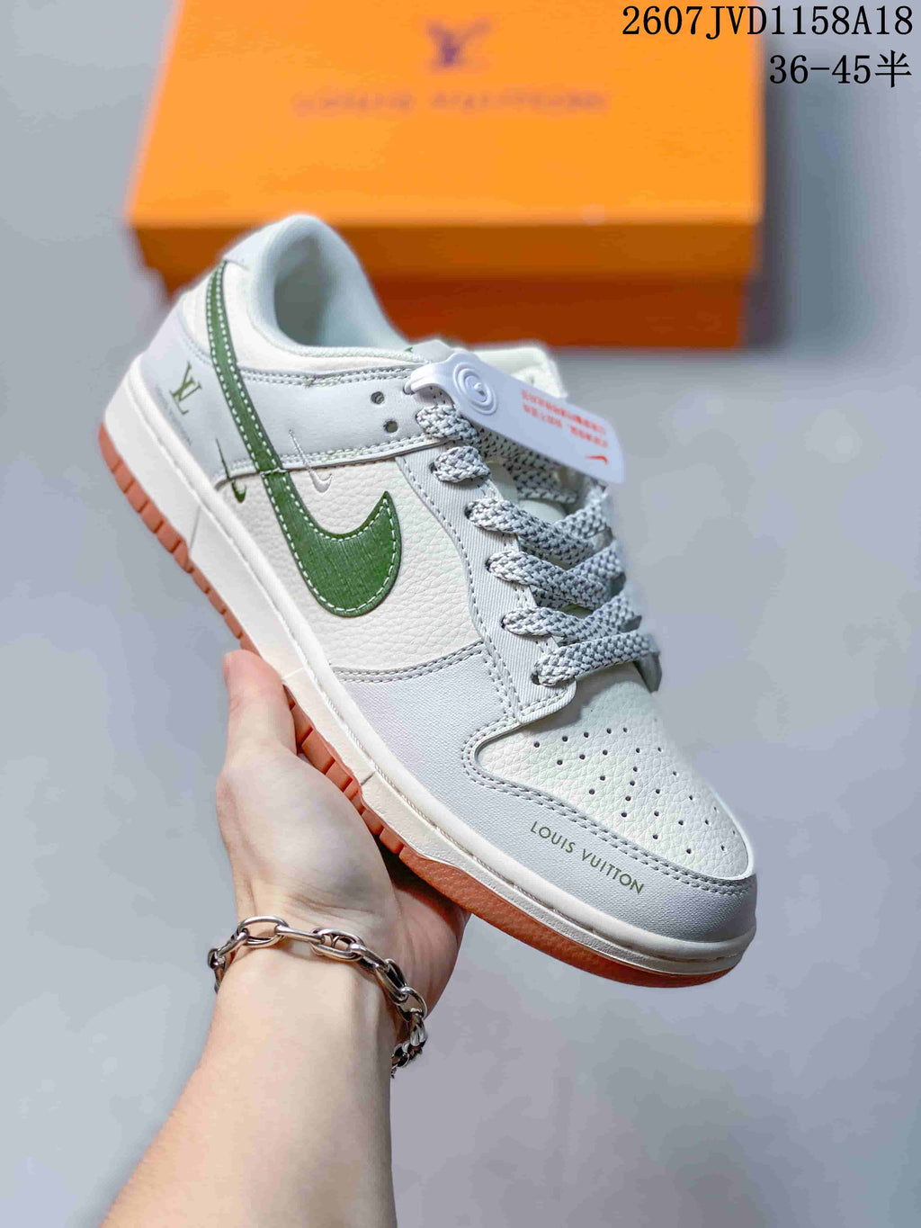 SB Dunk Low Gray Multi-Color Custom Style 2607JVD1158A18 by Nike - product image from the listing.