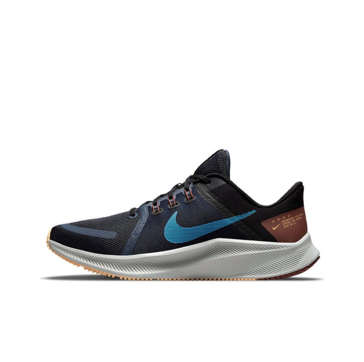 Nike Quest 4 Running Shoes in Black Blue DA1105-400 - product image from the listing.