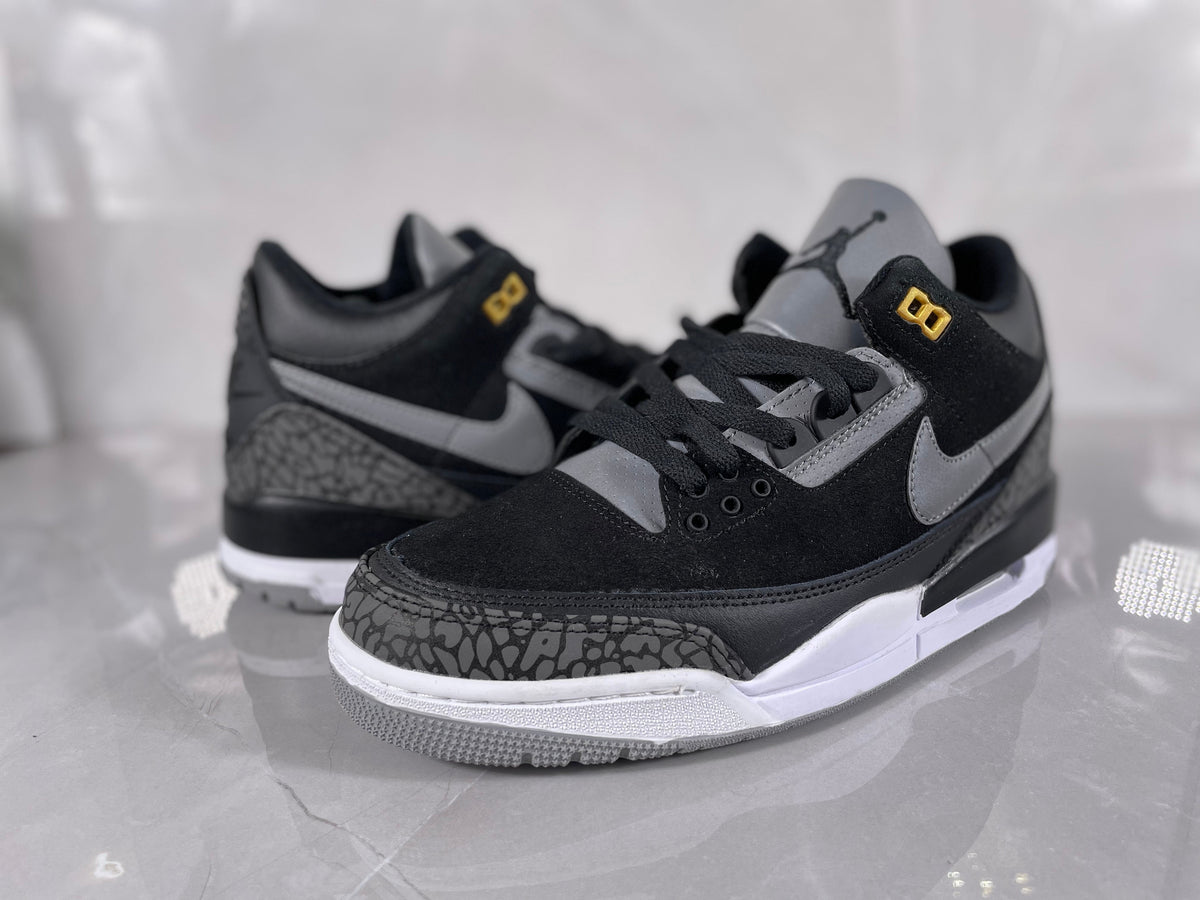 Air Jordan 3 Retro Sneakers in Black and Grey - product image from the listing.