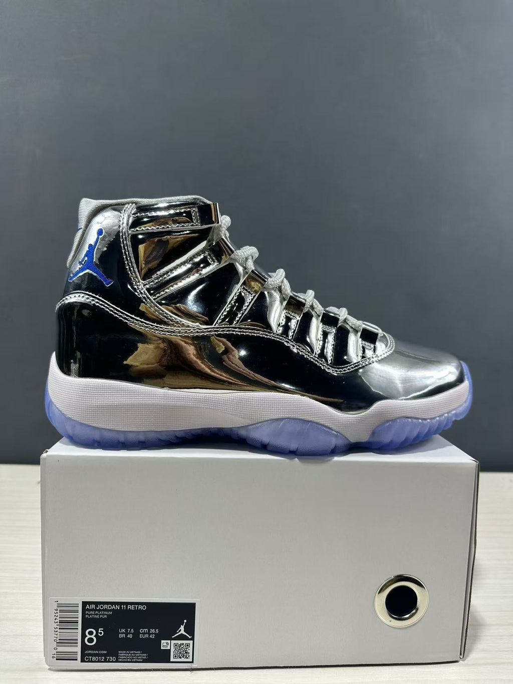Air Jordan 11 Retro Silver High-Top Sneakers CT8012-730 - product image from the listing.