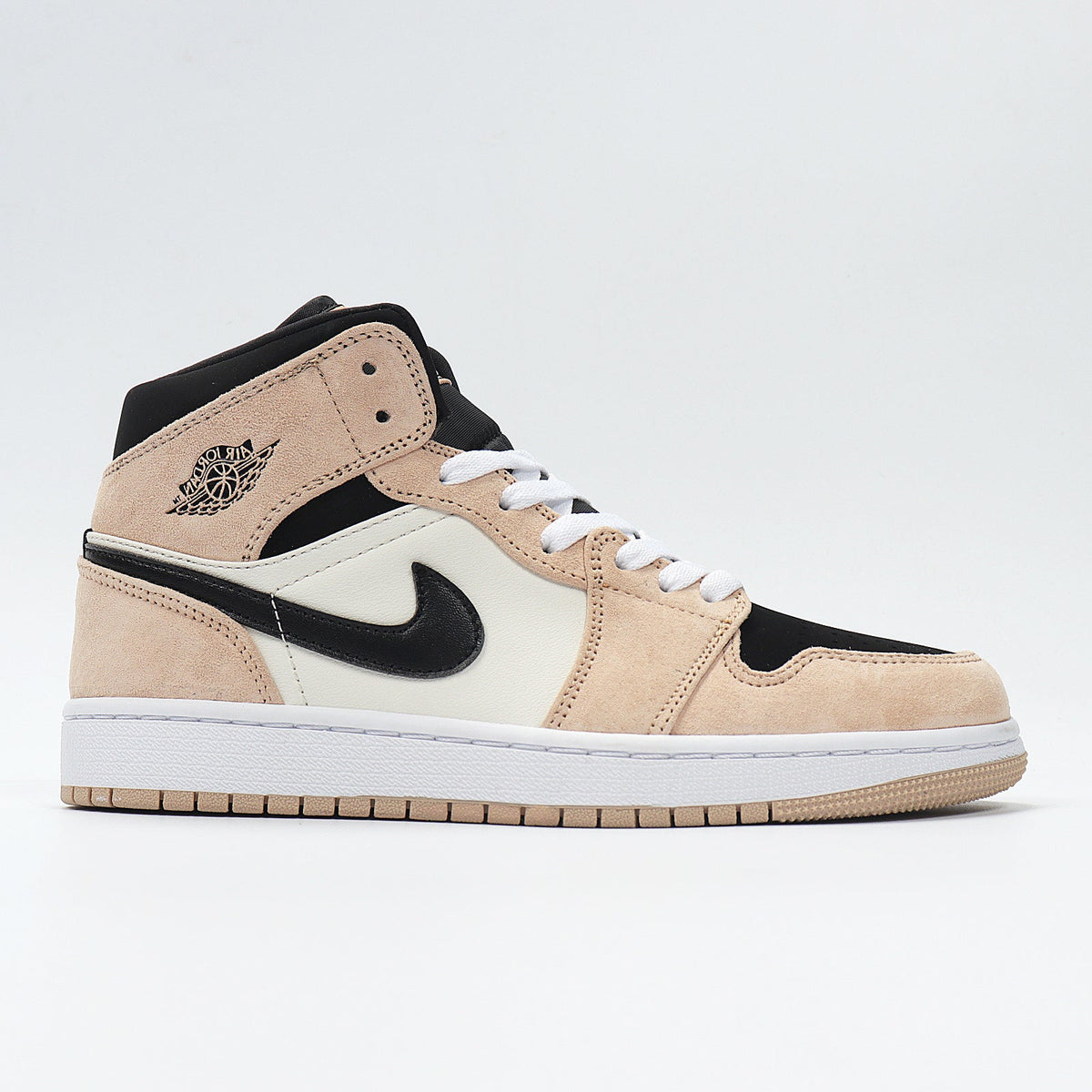 Jordan 1 Low BQ6472-800 Sneakers in Tan and Black - product image from the listing.