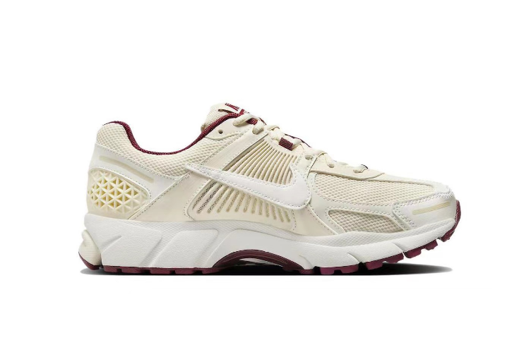 Sail and Burgundy Nike Zoom Vomero 5 Sneakers - product image from the listing.