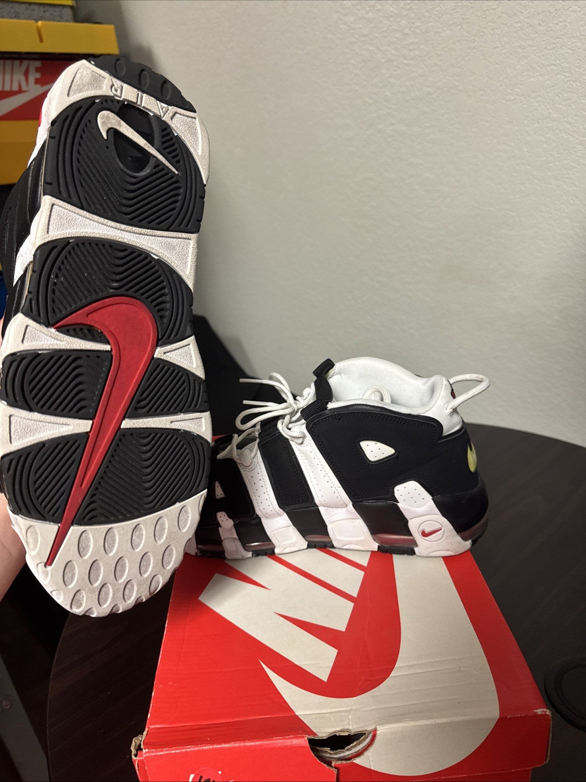 Nike Air More Uptempo '96 DX3356-001 Hoops Leather Basketball Sneakers - Size 12 - product image from the listing.