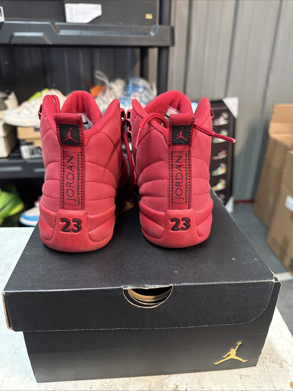 Jordan 12 Retro Mid Gym Red - Size 4.5Y (GS) - product image from the listing.