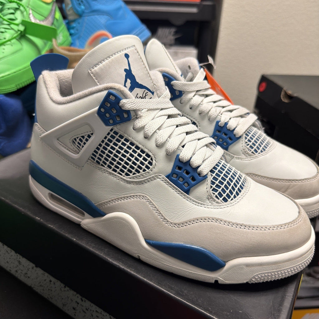 "Military Blue / Industrial Blue" (Men's) Air Jordan 4 Retro (2024) Size 8 (207) - product image from the listing.